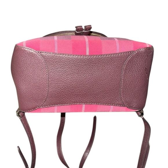 Kate ♠️ Spade Leila Red/Pink Plaid Medium Backpack w/pebbled leather - EUC main image 4